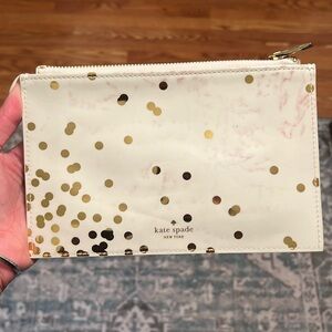 Kate Spade Cream and Gold Pencil Case